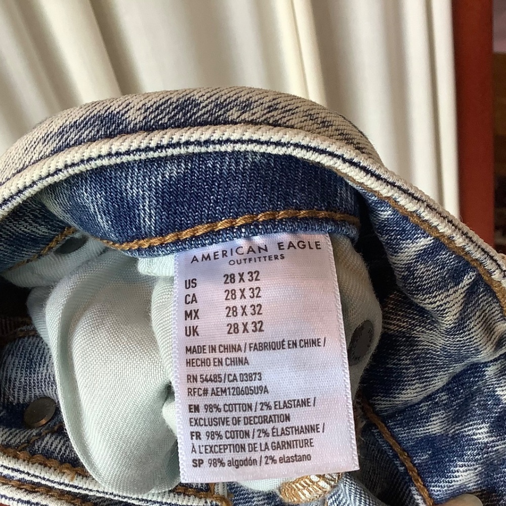 American Eagle Women’s Distressed Denim Jeans Flex Stretch Size 28x32 - Picture 9 of 9
